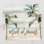 Remerciements carte de proposition de la servante d'honneur (Devant / Derrière)