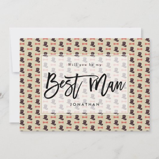 Remerciements carte de proposition de témoin de chapeau haut de (Devant)