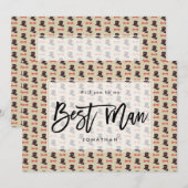 Remerciements carte de proposition de témoin de chapeau haut de (Devant / Derrière)