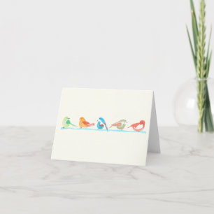 Remerciements Carte de rangée d'oiseaux colorés