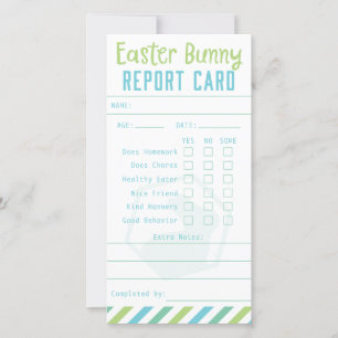 Remerciements Carte de rapport Bunny de Pâques