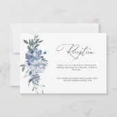Remerciements carte de réception de mariage aux fleurs bleues po (Devant)