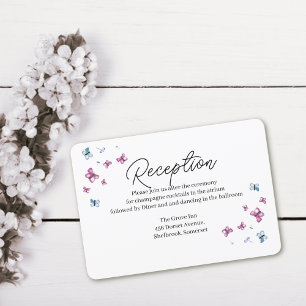 Remerciements Carte de réception de mariage aux papillons délica