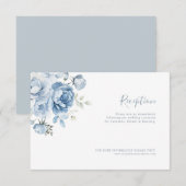 Remerciements carte de réception de mariage bleu pâle (Devant / Derrière)