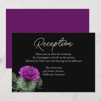 Remerciements Carte de réception de mariage Purple Thistle