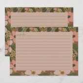 Remerciements Carte de recette de Fête de Mariage Florale Élégan (Devant / Derrière)