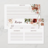 Remerciements Carte de recette de Fête des mariées florale Boho (Devant / Derrière)