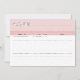 Remerciements CARTE DE RECETTE MODERNE organisateur mignon minim