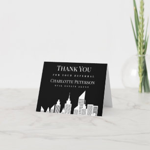 Remerciements Carte de recommandation d'agent immobilier Black &