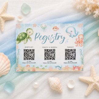 Remerciements Carte de registre de la fête prénatale Ocean Baby