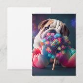 REMERCIEMENTS CARTE DE REMARQUE BULLDOG (Devant / Derrière)