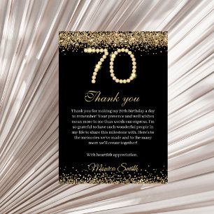 Remerciements Carte de remerciement 70e anniversaire Elegant Gol