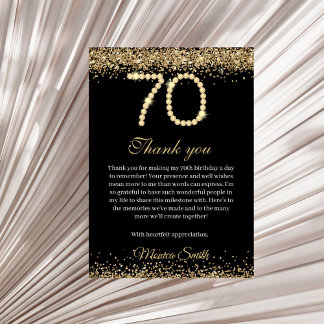 Remerciements Carte de remerciement 70e anniversaire Elegant Gol