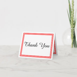 Remerciements Carte de remerciement à double bordure rouge