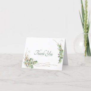 Remerciements Carte de remerciement à l'aquarelle Eucalyptus et