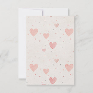 Remerciements Carte de remerciement à motif de cœurs roses tendr