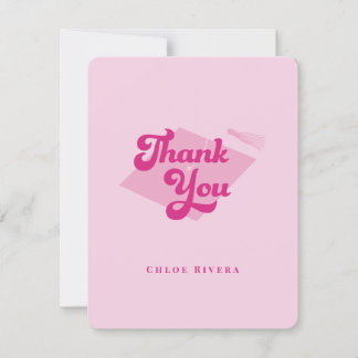 Remerciements Carte de remerciement à pompon rose