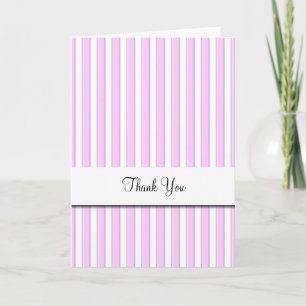 Remerciements Carte de remerciement à rayures roses et blanches