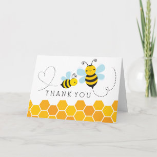 Remerciements Carte de remerciement abeille à miel