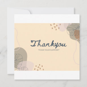 Remerciements Carte de Remerciement Abstraite Beige – Feuille Mi