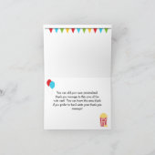 Remerciements Carte de remerciement anniversaire cirque photo pe (Intérieur)