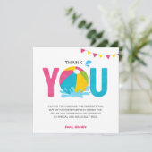 Remerciements Carte de remerciement anniversaire fille rose Pool (Debout devant)