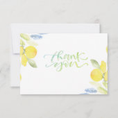 Remerciements Carte de remerciement aquarelle citrons (Devant)