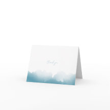 Carte de remerciement aquarelle couleur bleue