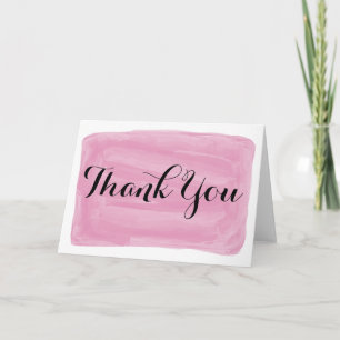 Remerciements Carte de remerciement aquarelle rose