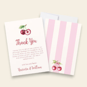 Remerciements Carte de remerciement aquarelle rouge cerise