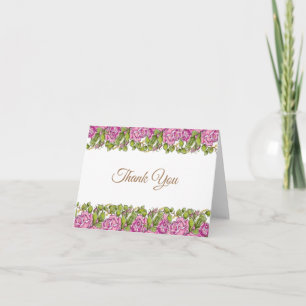 Remerciements Carte de remerciement aquarelle Rubans & Roses