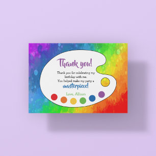 Remerciements Carte de remerciement Art Party Paint Party
