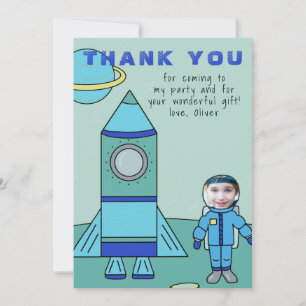 Remerciements Carte de remerciement Astronaute Garçon Lune Insér