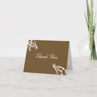 Remerciements Carte de remerciement au chocolat et au blanc Flou