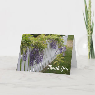 Remerciements Carte de remerciement aux fleurs de glycine violet