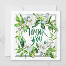 Carte de remerciement aux fleurs de pommier