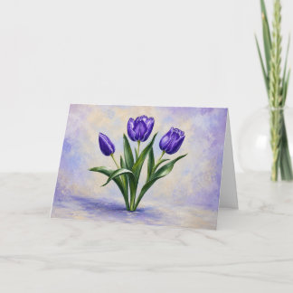 Remerciements Carte de remerciement aux tulipes violettes