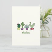Remerciements Carte de remerciement avec cactus mignon en pot (Debout devant)