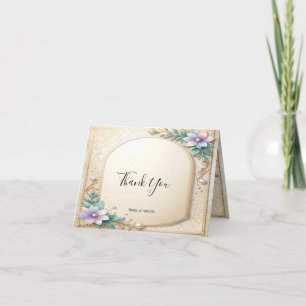 Remerciements Carte de remerciement avec cadre floral décoratif