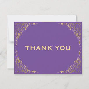 Remerciements Carte de remerciement avec cadre scintillant viole