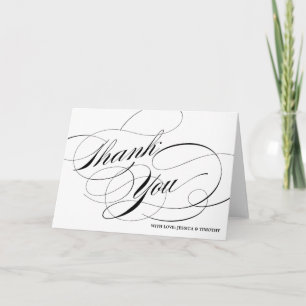 Remerciements Carte de remerciement avec calligraphie élégante