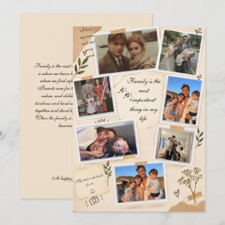 Remerciements Carte de remerciement avec collage de photos de fa