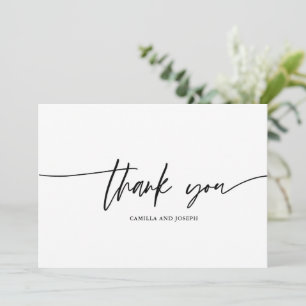 Remerciements Carte de remerciement avec fioritures de calligrap