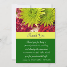 carte de remerciement avec fleurs de chrysanthème