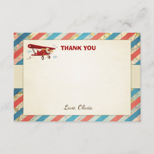 Remerciements Carte de remerciement avion Avion vintage Shower