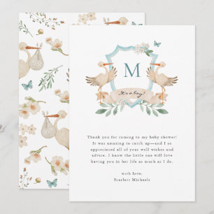 Remerciements Carte de remerciement Baby Blue