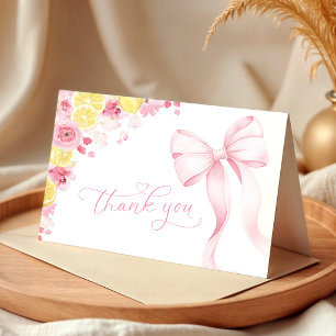 Remerciements Carte de remerciement Baby Shower Citron Ruban Ros