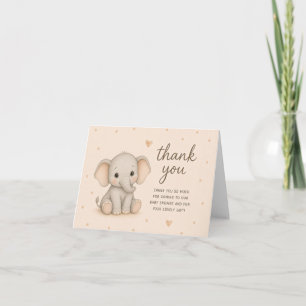 Remerciements Carte de remerciement Baby Shower Éléphant de bébé