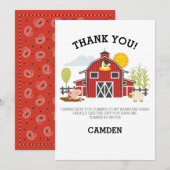 Remerciements Carte de remerciement Barnyard Bash (Devant / Derrière)