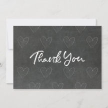 Carte de remerciement Blackboard Design with Heart